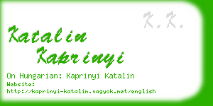 katalin kaprinyi business card